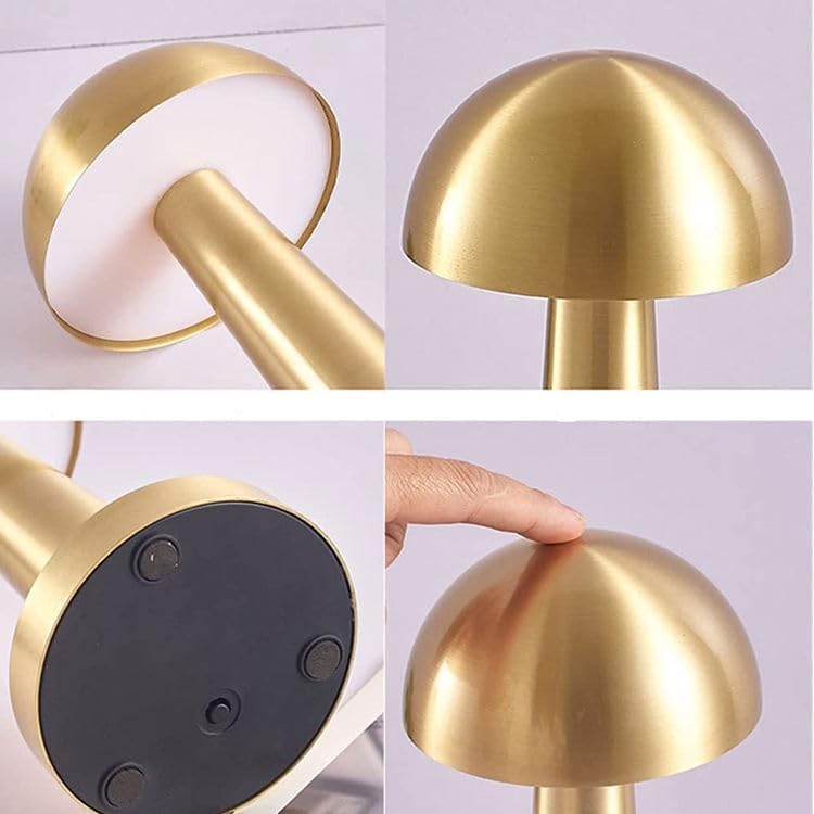 DOYKLI Table Lamp LED Rechargeable Lamp Lamps for Home Decoration Night Lamp for Bedroom Lamp for Bedroom Bedside Lamp Light Lamp Stepless Dimming 3 Colour Touch Control Metal Rose Gold - Image 4
