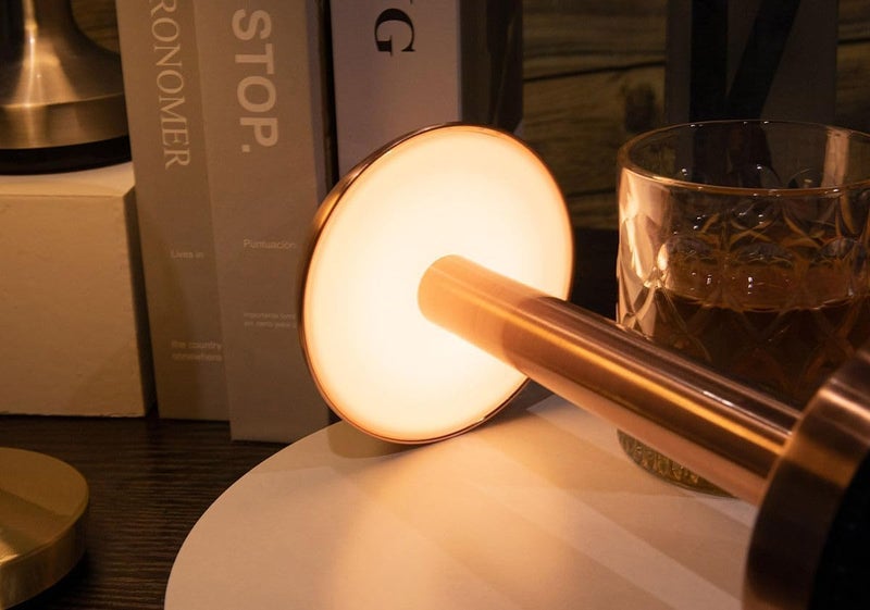 DOYKLI Table Lamp LED Rechargeable Lamp Lamps for Home Decoration Night Lamp for Bedroom Lamp for Bedroom Bedside Lamp Light Lamp Stepless Dimming 3 Colour Touch Control Metal Rose Gold - Image 3