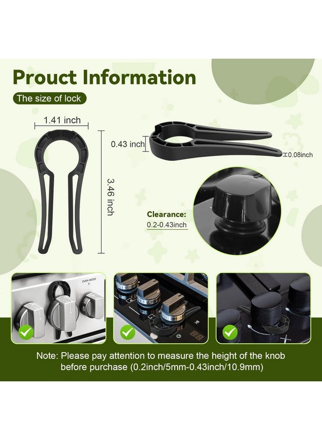 PRANITE Gas Stove Knob Locks, 5 Pack Stove Knob Locks for Child Safety, Heat-Resistant, Baby Proof Oven Knob Covers Lock for Kids and Pets (Black) - Image 3