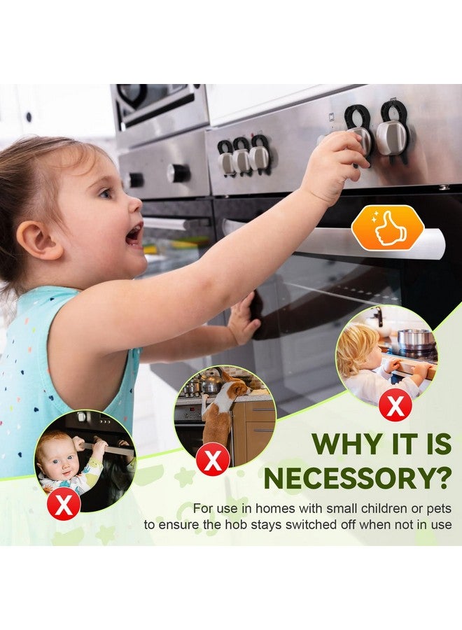 PRANITE Gas Stove Knob Locks, 5 Pack Stove Knob Locks for Child Safety, Heat-Resistant, Baby Proof Oven Knob Covers Lock for Kids and Pets (Black) - Image 2
