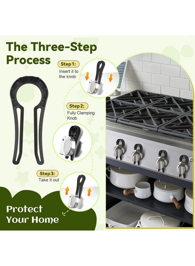 PRANITE Gas Stove Knob Locks, 5 Pack Stove Knob Locks for Child Safety, Heat-Resistant, Baby Proof Oven Knob Covers Lock for Kids and Pets (Black) - Image 5