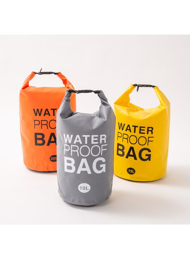Generic PVC Mesh Beach Waterproof Bag Single And Double Shoulder Waterproof Bag Waterproof Barrel Bag Waterproof Bag Stream Tracing Bag Outdoor Supplies-Color:Orange-Capacity:10L Single Shoulder Strap  - Image 3