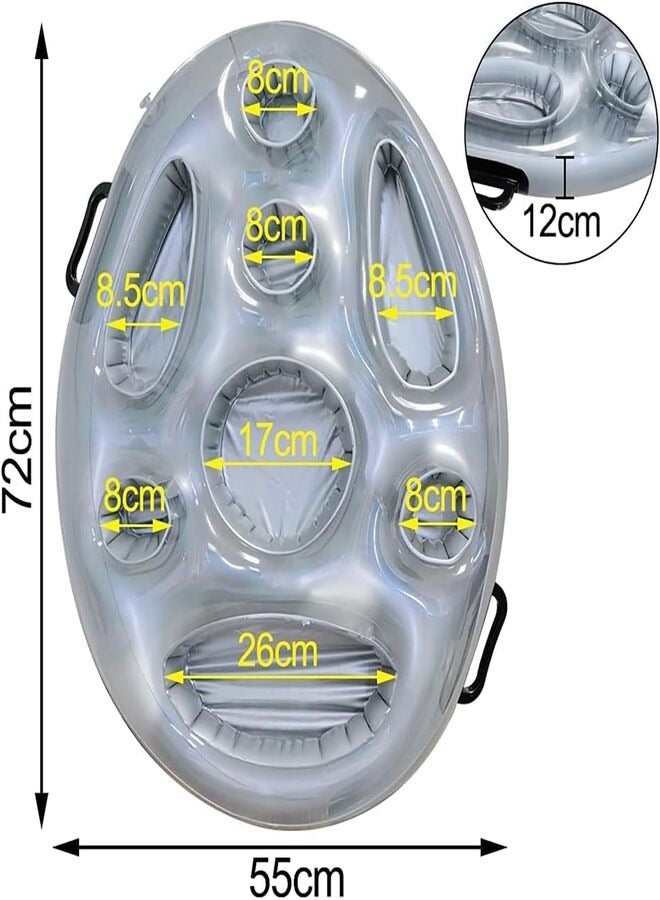 NOAKEEI Inflatable PVC Water Ice Bar, Portable Ice Tray, Party Floating Drink Rack, Porous Coaster Tray, Summer Pool Supplies - Image 4