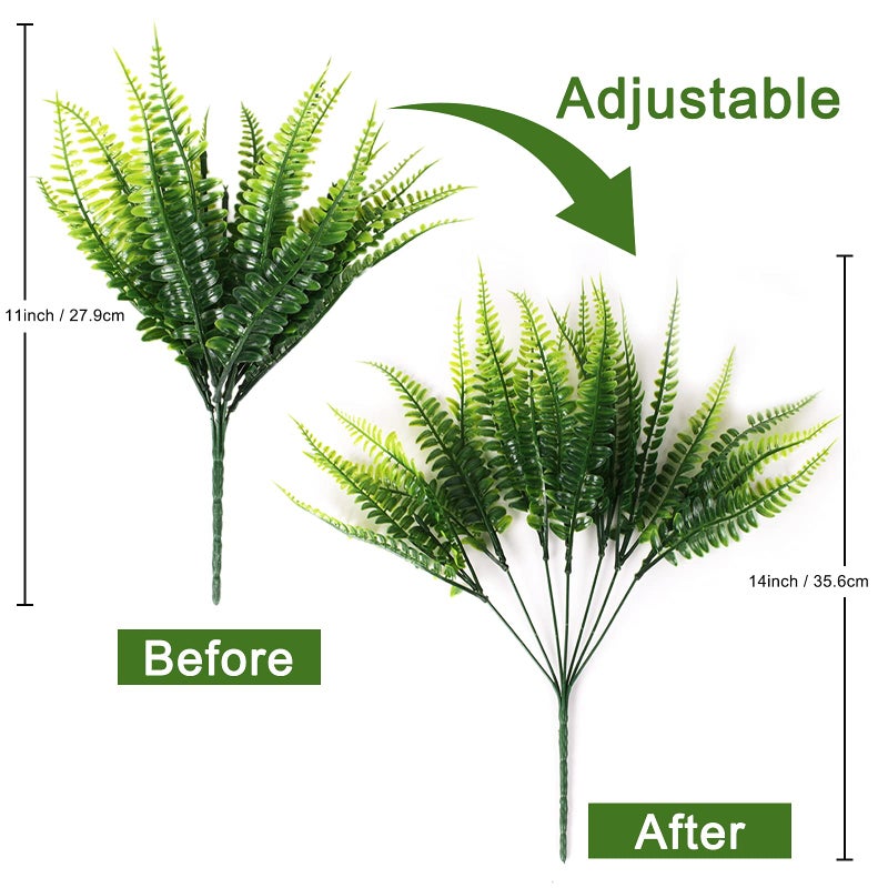 Coreland Artificial Boston Fern Plants Bushes 20Packs Faux Plants Shrubs Greenery UV Resistant for House Office Garden Indoor Outdoor DÃ©cor - Image 2