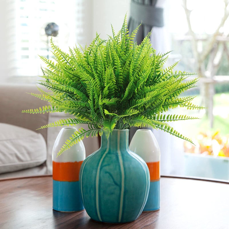 Coreland Artificial Boston Fern Plants Bushes 20Packs Faux Plants Shrubs Greenery UV Resistant for House Office Garden Indoor Outdoor DÃ©cor - Image 3