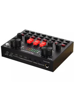 معرض الأعياد V8S Live Sound Card Bluetooth Sound Mixer Board 3.5mm Audio Interface Live Sound Card مع 16 تأثيرات صوتية 6 طرق توصيل مزدوجة DSP شريحة تقليل الضوضاء للبث المباشر وتسجيل الألعاب PC  - Image 5