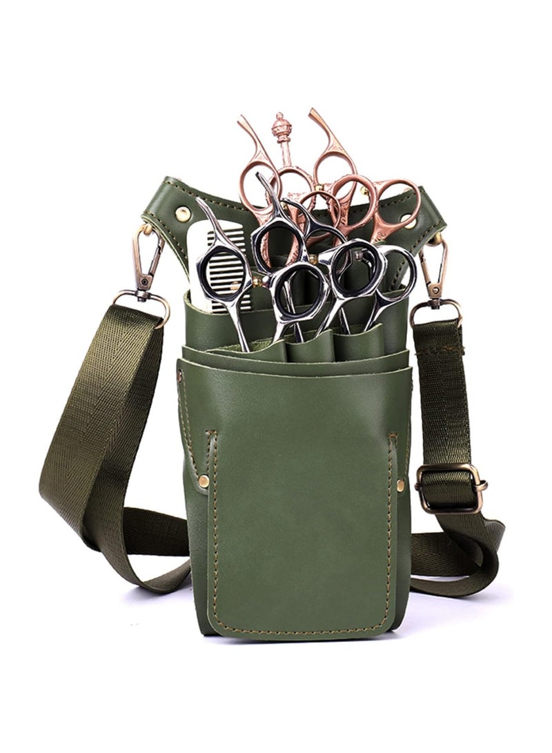 SYOSI Scissors Pouch PU Leather Salon Barber Hairdressing Scissors Holster Hair Stylist Tools Bag Comb Shear Holster Waist Shoulder Belt for Stylist Tool Belt Hairdressers - Image 5