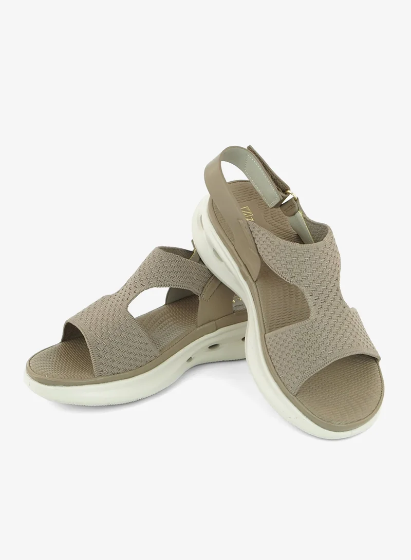 زينة 221-349 Zayna Ladies Casual Backstrap Sandals 19Z332-1 Khaki