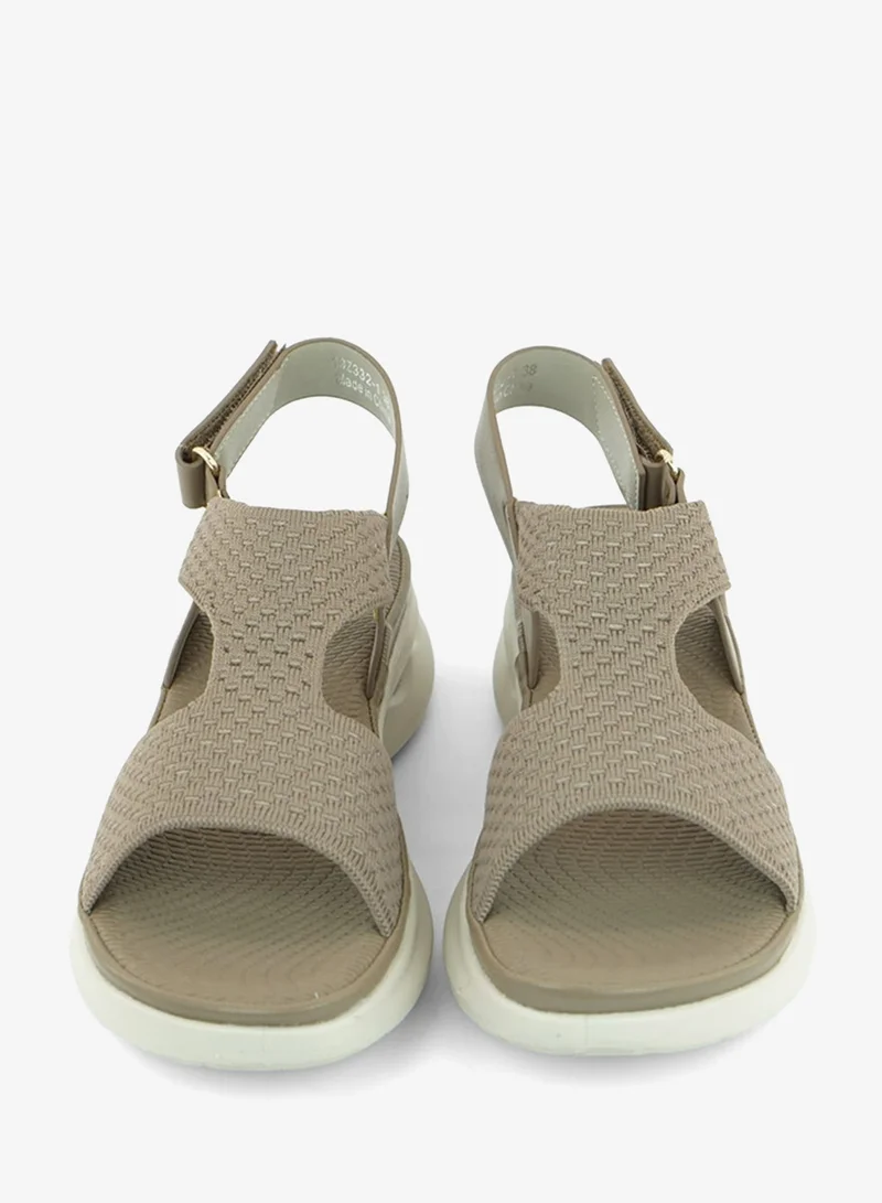 Zayna Khaki 221-349 Zayna Ladies Casual Backstrap Sandals 19Z332-1 Khaki for Women | Best Price UAE