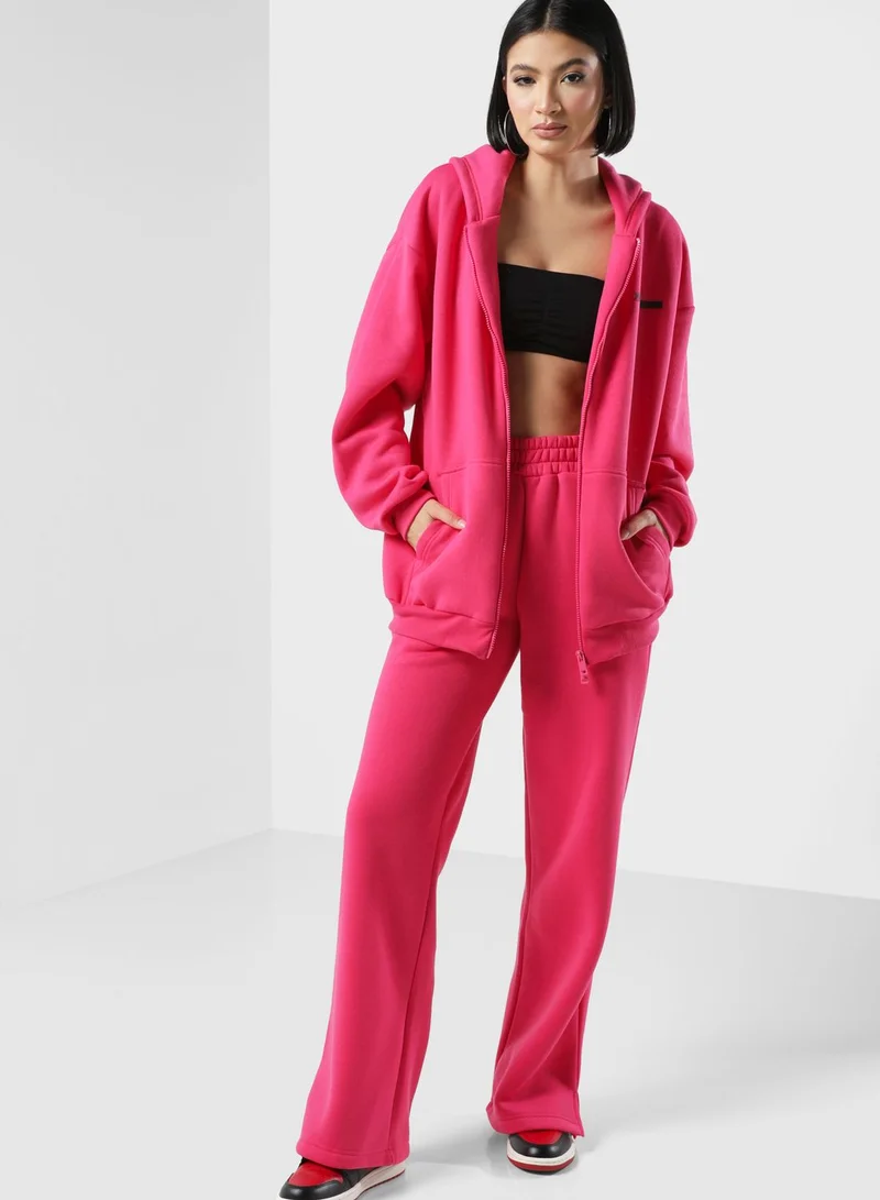 The Giving Movement Oversized Racer Printed Zip Hoodie