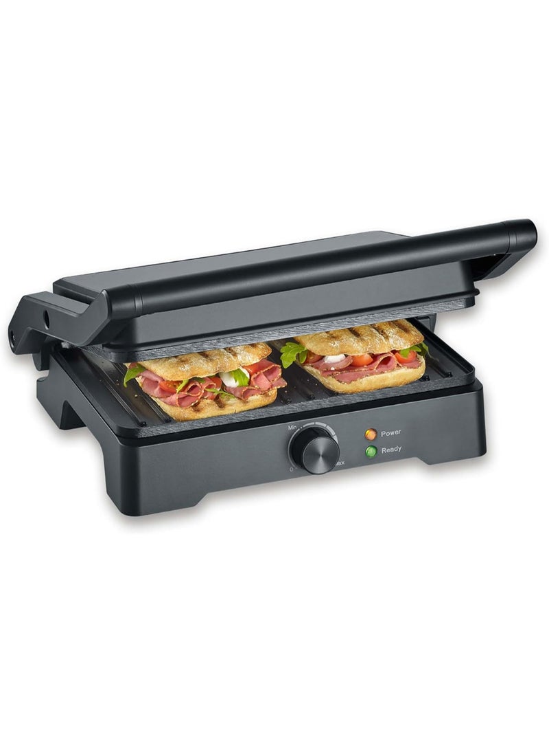 SEVERIN MultiGrill XL, high-quality ceramic coating, large grill surface, PFAS-free grill plates, low-fat grilling, burger, panini, electric grill indoor, 1800 W, black, KG 2391
