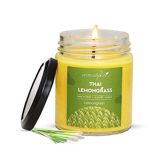 Aromahpure Scented Candle (45 hrs) (100% Soy Wax)- Handcrafted | Smoke-Free | Thai Lemongrass- Lemongrass Fragrance Candles for Home & Gift Sets - Image 1