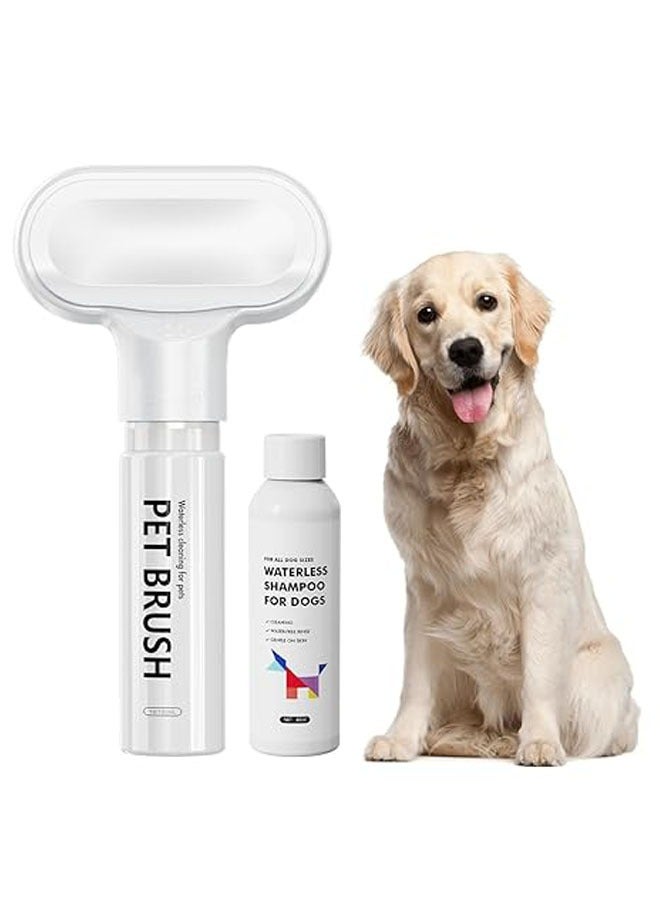 general Rechargeable dog bath brush with mousse and shampoo, no-wash dog cleaning brush, waterless cleaner with leave-in shampoo for quick puppy cleansing (mousse cotton towel included) - Image 1
