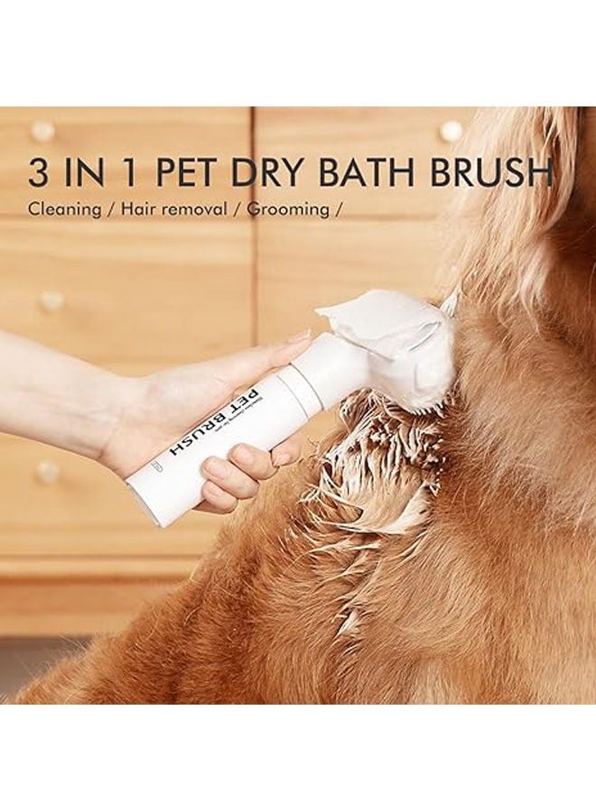 general Rechargeable dog bath brush with mousse and shampoo, no-wash dog cleaning brush, waterless cleaner with leave-in shampoo for quick puppy cleansing (mousse cotton towel included) - Image 2