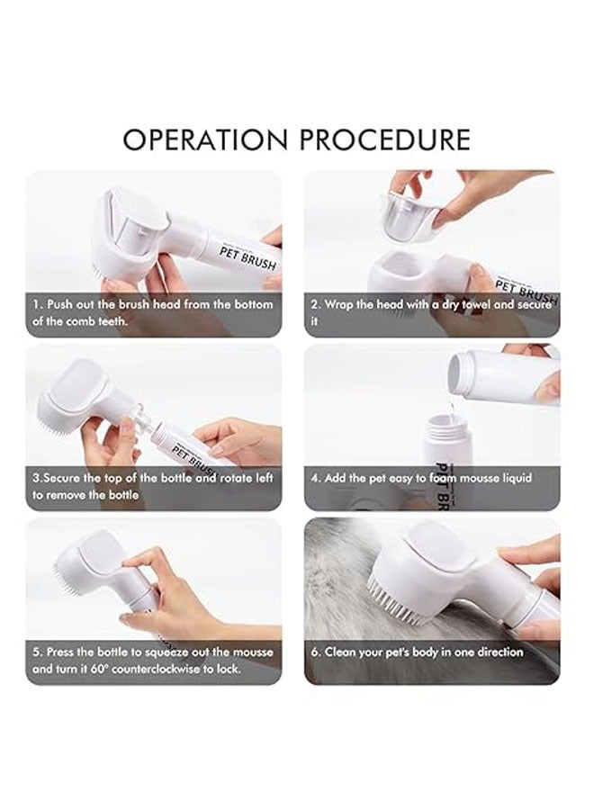 general Rechargeable dog bath brush with mousse and shampoo, no-wash dog cleaning brush, waterless cleaner with leave-in shampoo for quick puppy cleansing (mousse cotton towel included) - Image 5