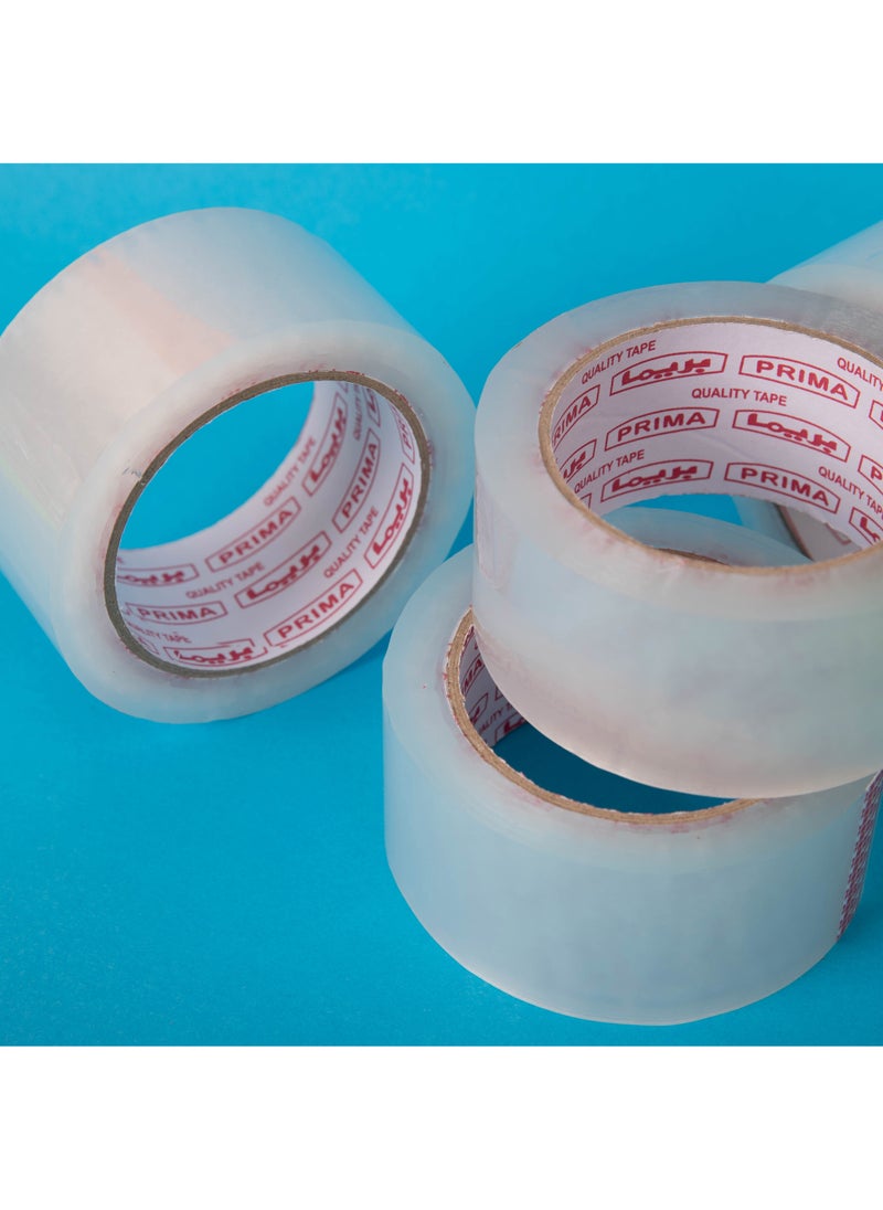 بريما شريط شفاف 2 بوصة × 36 قطعة، شريط لاصق رفيع جدًا بقوة شد عالية للتغليف والهدايا والأعمال اليدوية، عبوة كرتون 36 لفة اقتصادي للشحن والتغليف - Image 3