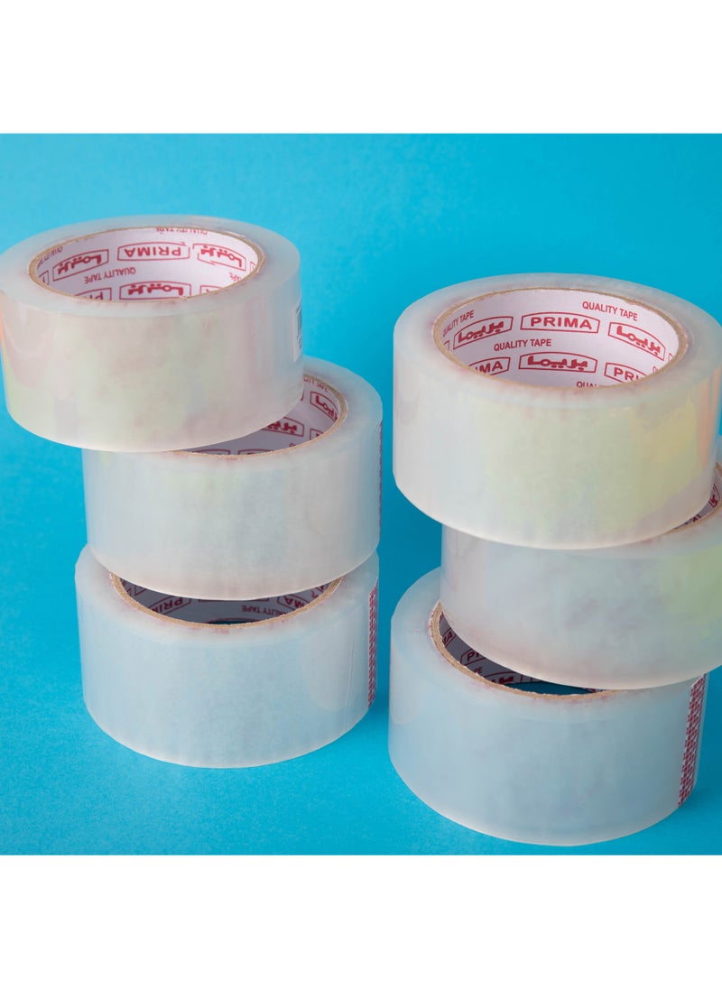 بريما شريط شفاف 2 بوصة × 36 قطعة، شريط لاصق رفيع جدًا بقوة شد عالية للتغليف والهدايا والأعمال اليدوية، عبوة كرتون 36 لفة اقتصادي للشحن والتغليف - Image 5