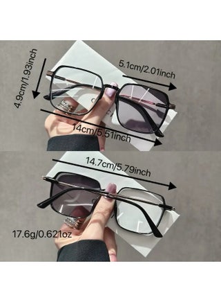 1 PC Women's Fashion Light-Adaptive Color-Changing Fashion Glasses, PC Frame with Transparent Lenses, -Use Retro Party & Everyday Decorative Glasses for Women, Glasses Fashion, Versatile Eyewear, Modern Aesthetic, Durable Eyewear (Includes eyeglass case),sunglasses - view 4