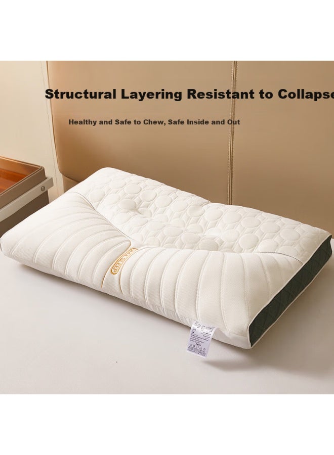 Hodo Embroidered Natural Latex Pillow Core Neck Support Pillow Adult Cervical Pillow Core 48*74cm Single Pack - Image 3