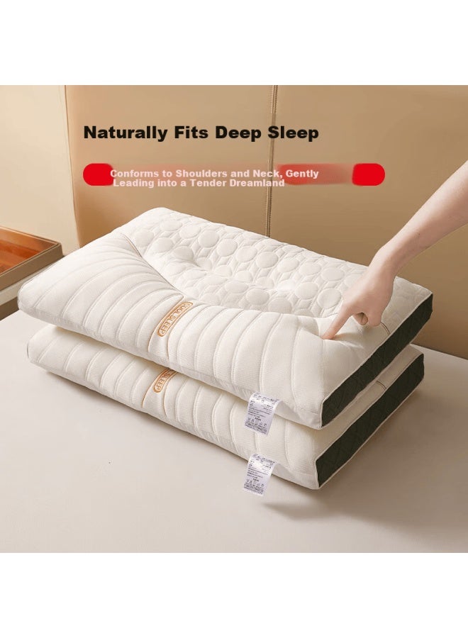 Hodo Embroidered Natural Latex Pillow Core Neck Support Pillow Adult Cervical Pillow Core 48*74cm Single Pack - Image 2