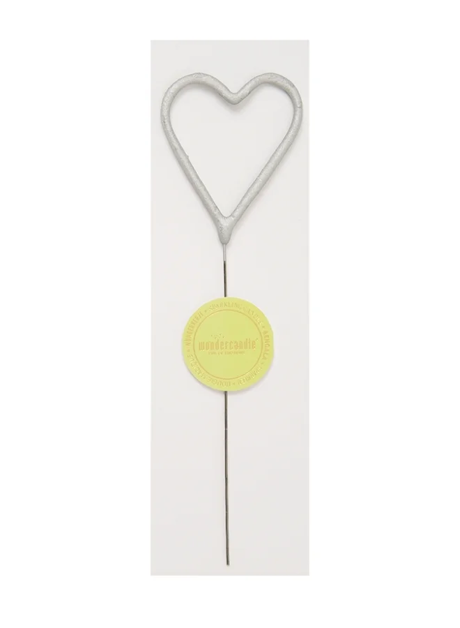 Wondercandle Silver Heart Sparkler Candle