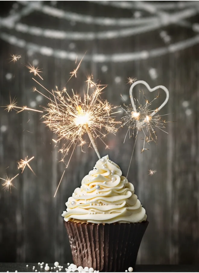 Wondercandle Silver Heart Sparkler Candle