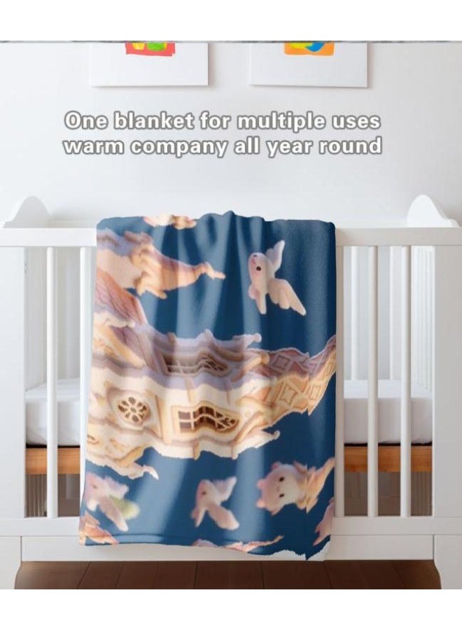 عام بطانية رقيقة من الفانيلا الكرتونية للأطفال والرضع (دافئة ومريحة، ومناسبة للنوم والألعاب) 70 سم * 100 سم - Image 3