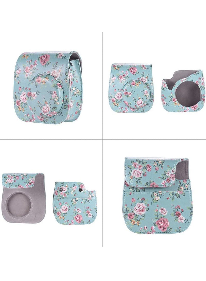 مجموعة ملحقات الكاميرا 14 في 1 من بلو فلاورز ، حقيبة الكاميرا ، ألبوم الصور ، حزم ملصقات الكاميرا ذات العدسة السيلفي متوافقة مع Fujifilm Instax Mini 8/8 + / 8s / 9 مع مرشح الكاميرا الملون - Image 2