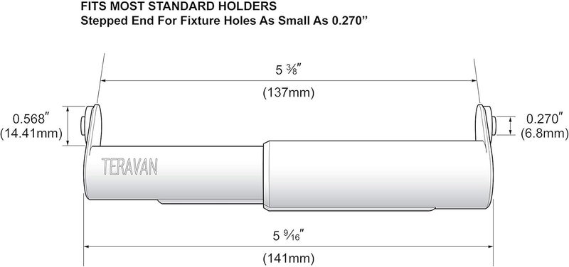 Teravan Standard Toilet Paper Holder Extender for Extra-Large Rolls – Perfect for Double, Triple Rolls in Regular or Ceramic Bathroom Wall Holders, White, 1 Unit - Image 3