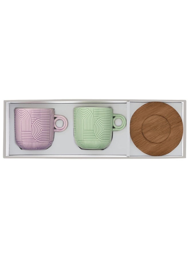 Easy Life 2-Piece Take a Loop Dishwasher Safe Cup and Saucer Set Lilac and Green 250ml - Image 4
