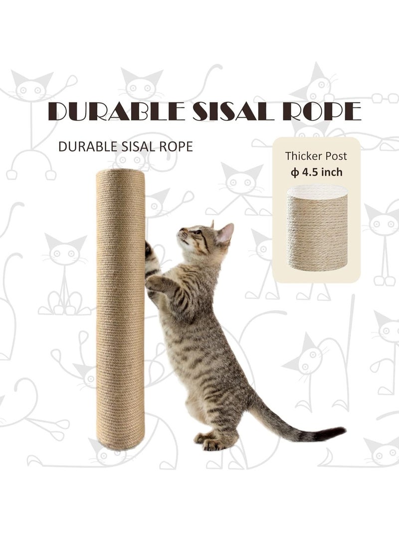 MissTiara Height adjustable Cat Scratching Activity Tree Jute Scratch Post for Large Cats, Kittens with Platform, Rubber Wood  - Image 5