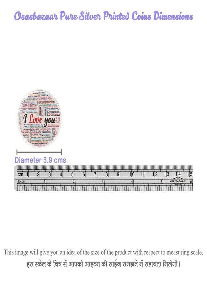 Osasbazaar Pure Silver Coin for I Love You Gift, I Love You Silver Coin, I Love You In 100 Languages - 99% Pure BIS Hallmarked - Image 4