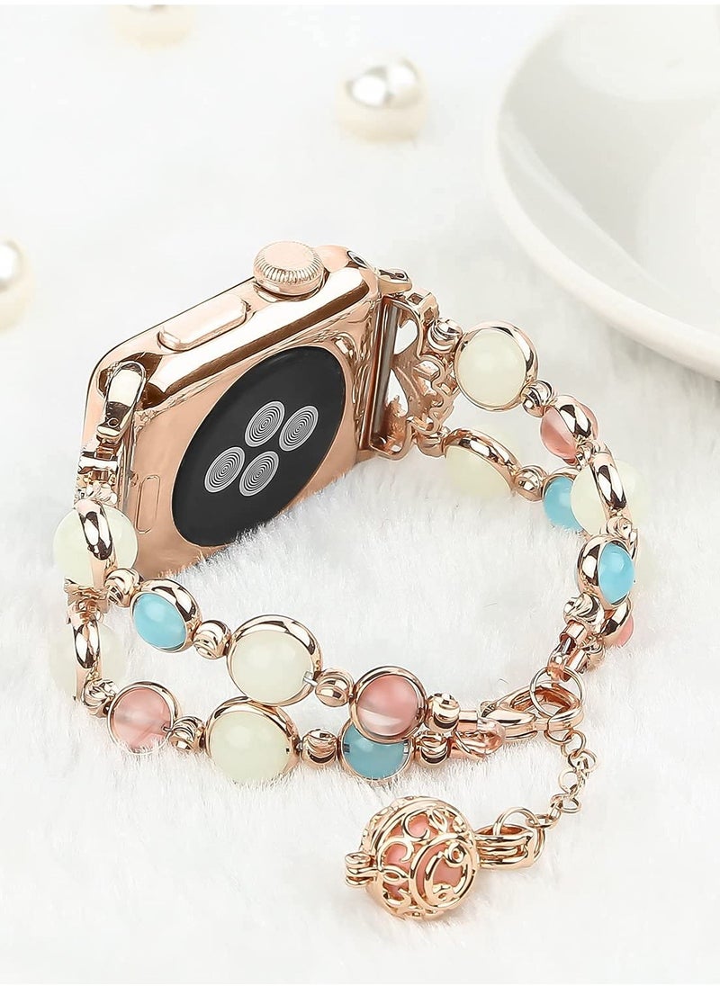 KASTWAVE - Apple Watch Band 38mm/40mm 42mm/44mm Series 6 5 4 3 2 1&SE, Adjustable Wristband Handmade Night Luminous Pearl for iWatch Bracelet. - Image 1