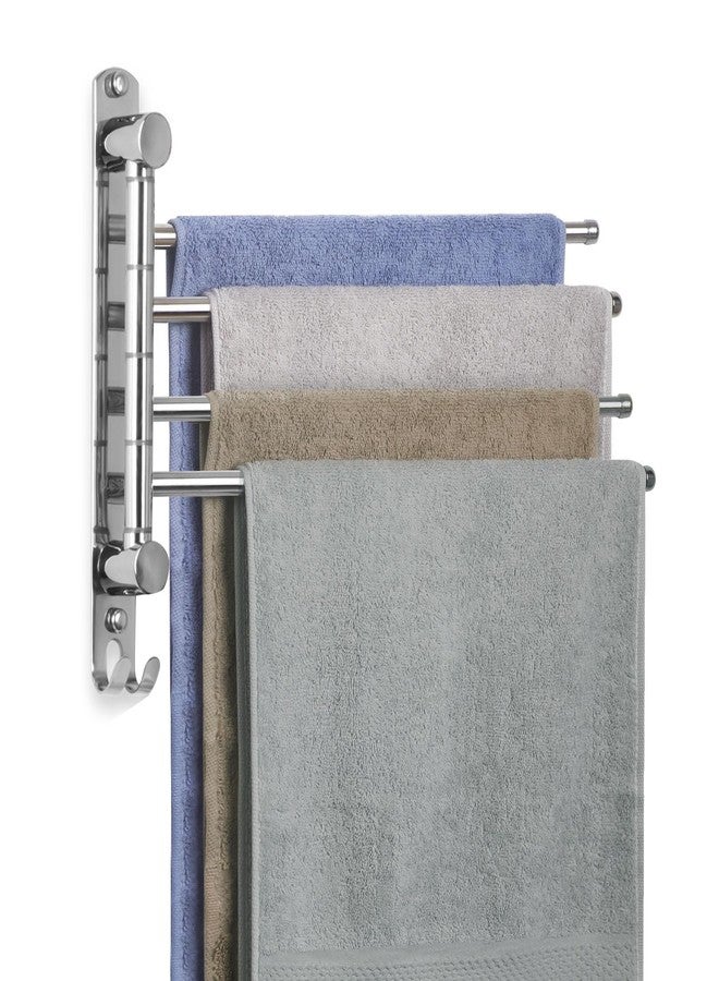 JSVER Bathroom Towel Rack JSVER Swivel 4 Arms Extended Towel Holder, SUS304 Stainless Steel Space Saving Towel Rack, Towel Racks for Bathroom, Kitchen - Image 1