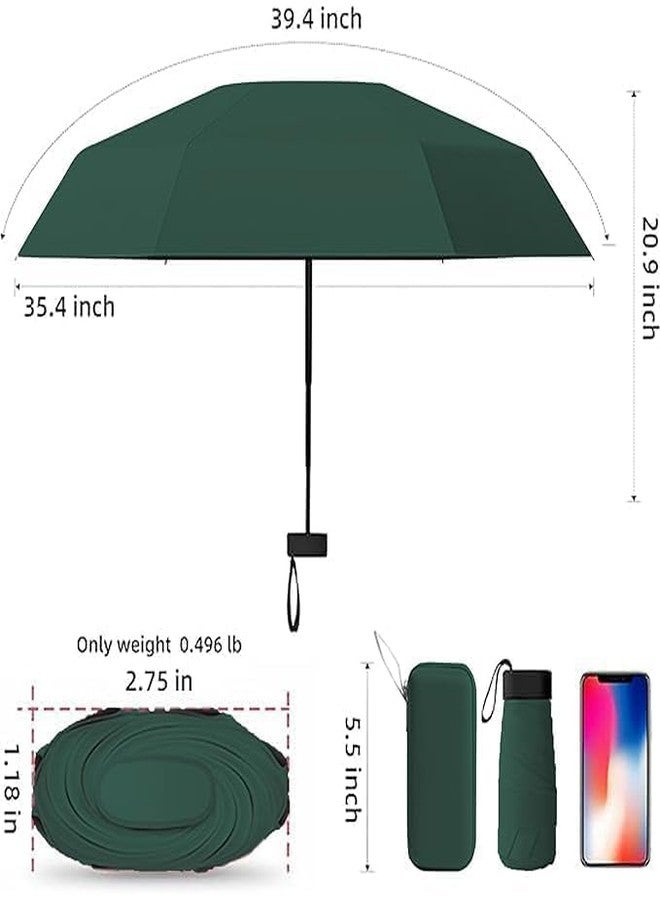 MODUX Lightweight Travel Mini Folding Umbrella with Waterproof Case - 6 Rib Compact Windproof Sun & Rain Pocket Umbrella for Purse, Bag & Travel for Women & Girls (Green) - Image 3