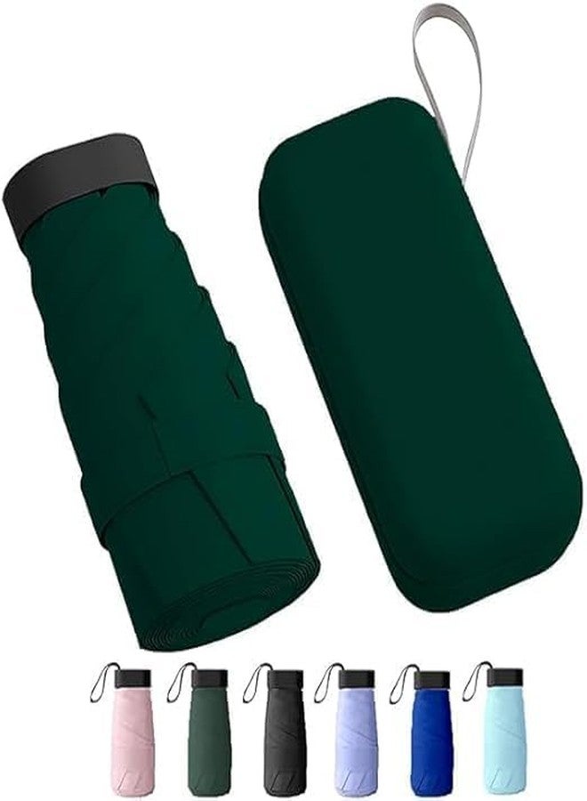MODUX Lightweight Travel Mini Folding Umbrella with Waterproof Case - 6 Rib Compact Windproof Sun & Rain Pocket Umbrella for Purse, Bag & Travel for Women & Girls (Green) - Image 1