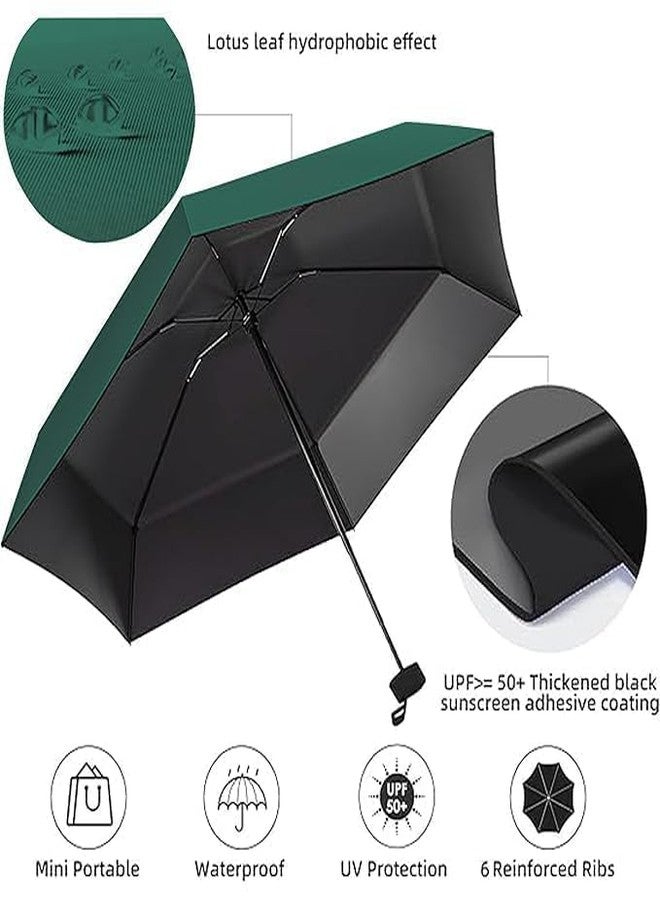MODUX Lightweight Travel Mini Folding Umbrella with Waterproof Case - 6 Rib Compact Windproof Sun & Rain Pocket Umbrella for Purse, Bag & Travel for Women & Girls (Green) - Image 5