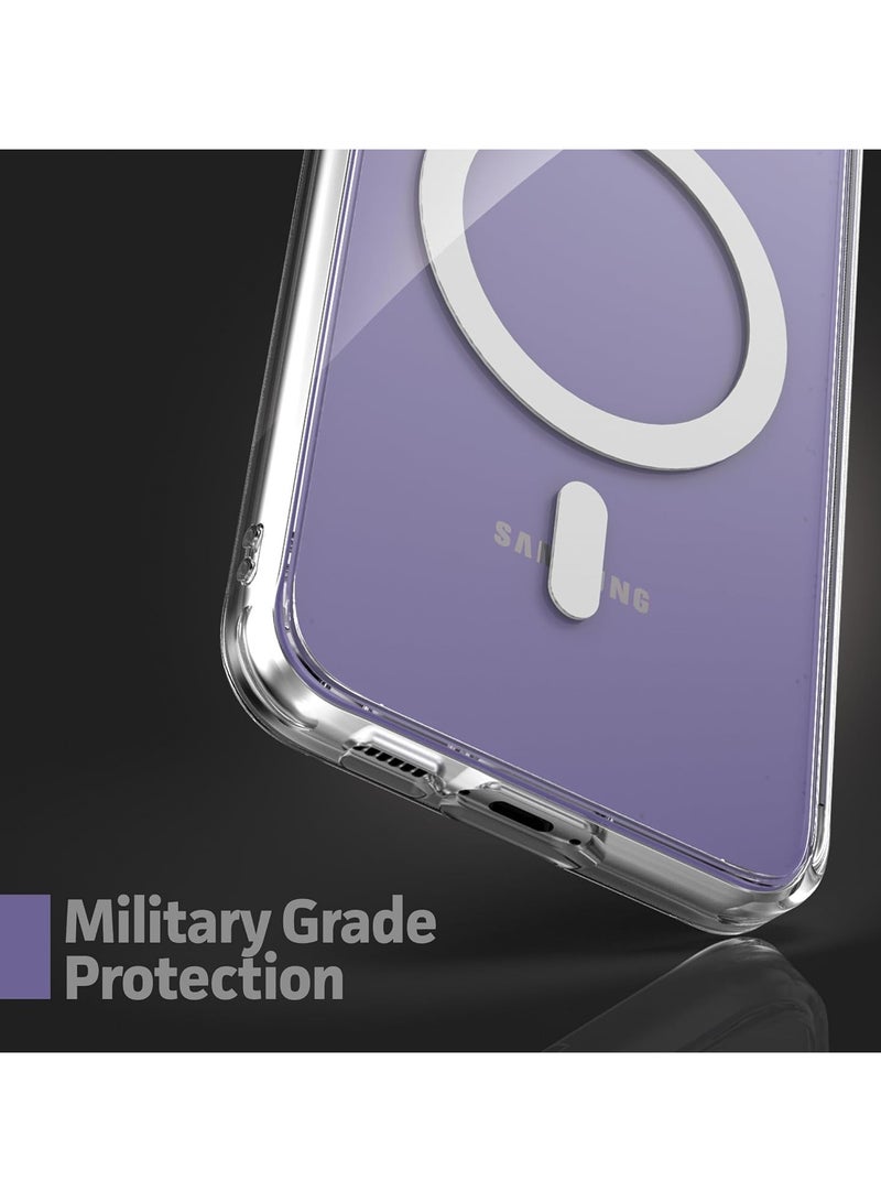 غطاء مغناطيسي شفاف لهاتف Samsung Galaxy S23 FE، آمن ومتوافق مع حماية هجينة، جراب خلفي صلب مقاوم للصدمات، إطار حافة ممتص للصدمات، جراب شفاف نحيف لهاتف Samsung Galaxy S23 FE - Image 5