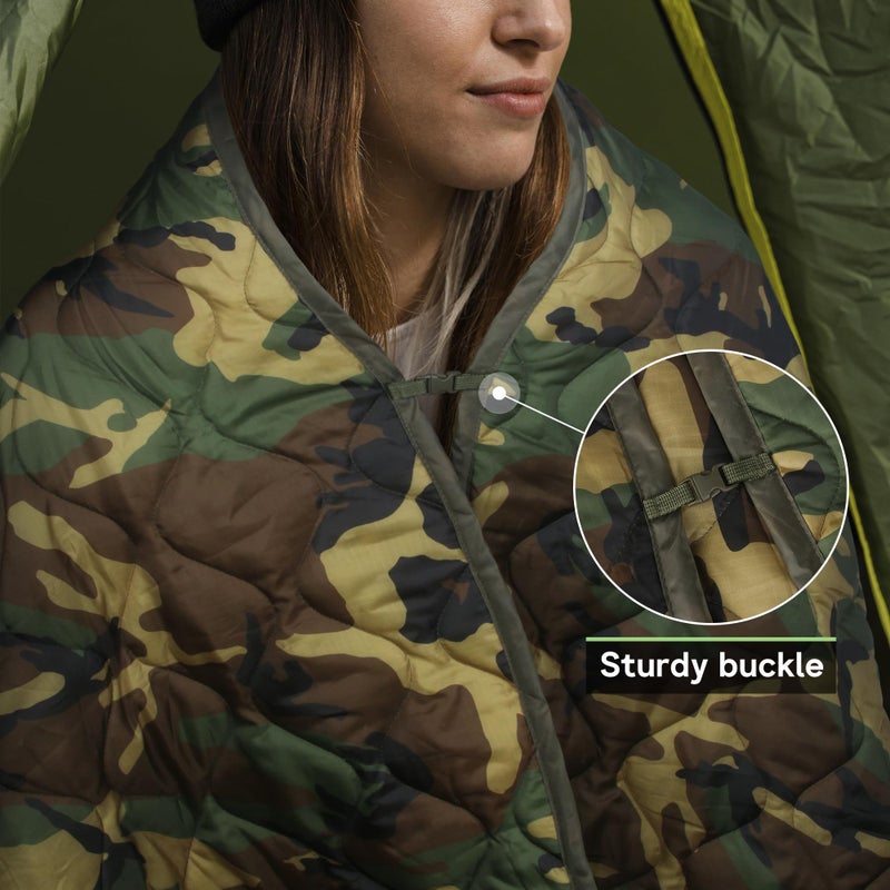 Mirzoyan Woobie Blanket, Military Poncho Liner Camo Insulated Camping Woobie Blanket for Outdoor Hiking Survival Hunting - Image 2