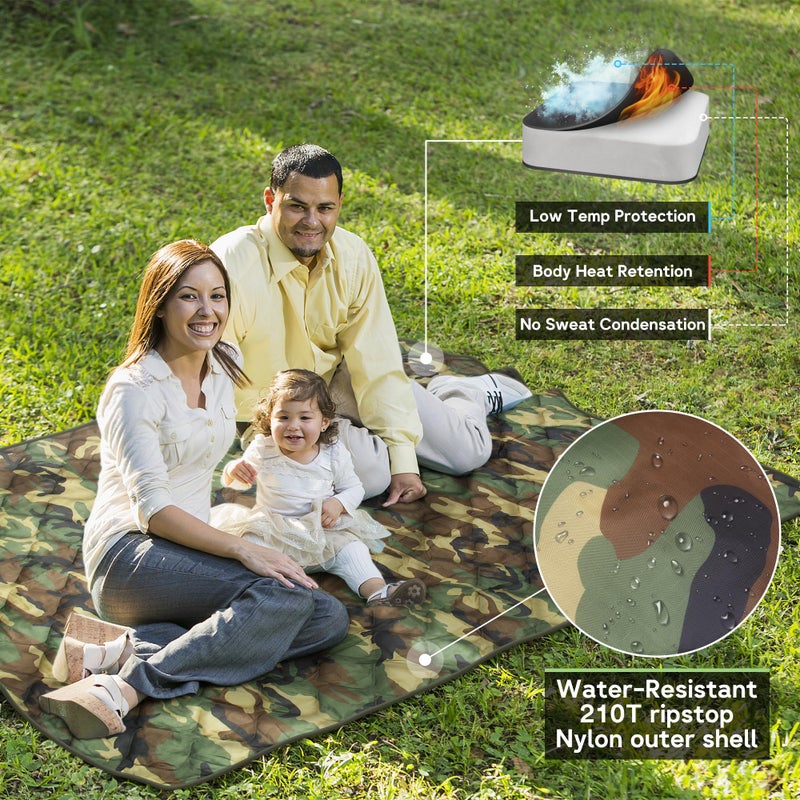 Mirzoyan Woobie Blanket, Military Poncho Liner Camo Insulated Camping Woobie Blanket for Outdoor Hiking Survival Hunting - Image 4