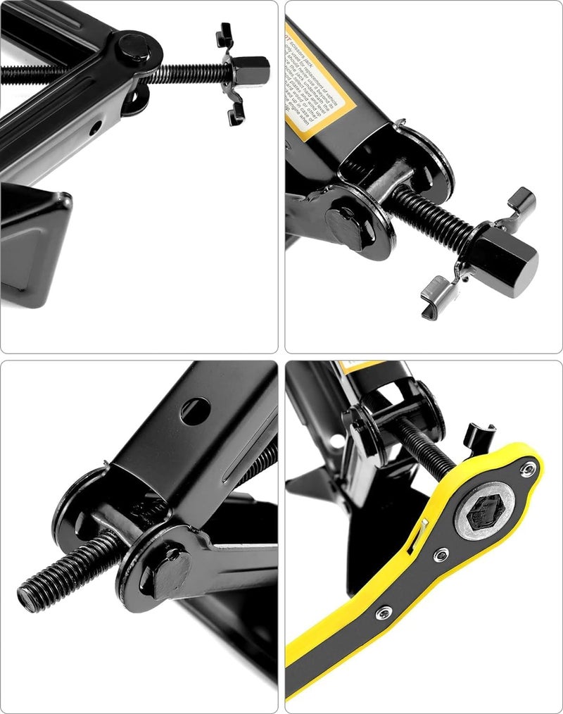 TONSYL Heavy-Duty 1 Ton Scissor Lift Jack for Cars - Portable Hydraulic Car Jack for Garage & Road Emergencies with The Saving Strength Ratcheting Handle and Wheel Wrench - Image 4