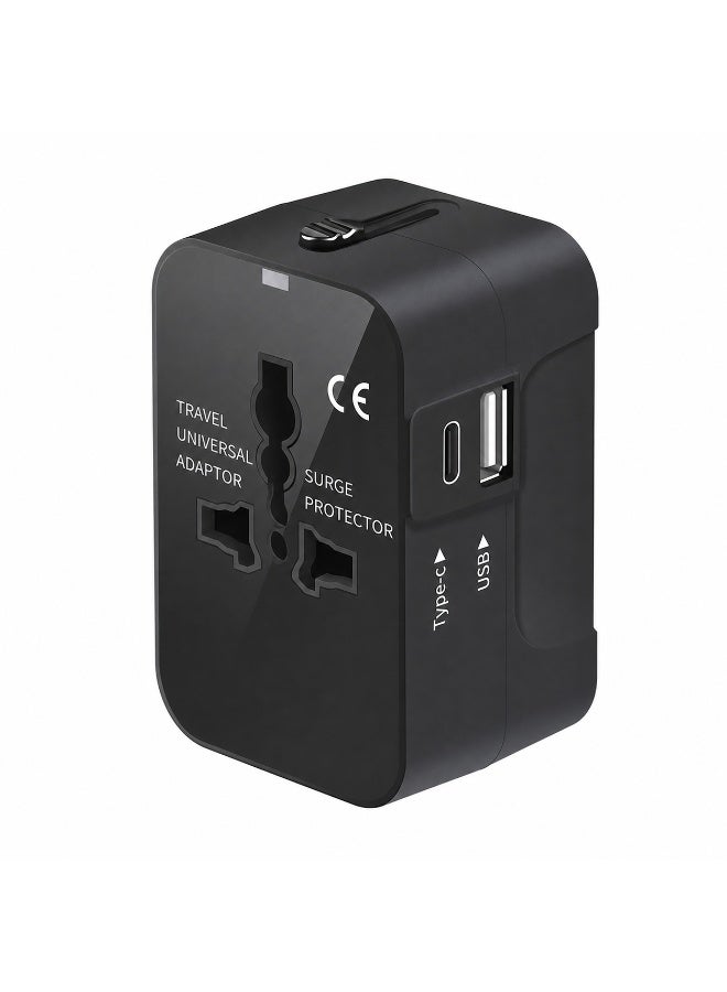 keloray Universal Travel Adapter Worldwide Plug Adaptor with USB-C, International Power Adapter with 1 USB Ports All in One Travel Adaptor Multi USB Wall Charger for European USA UK EU AUS(Type C/G/A/I) - Image 1