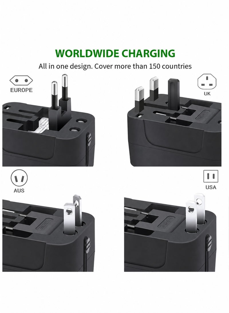 keloray Universal Travel Adapter Worldwide Plug Adaptor with USB-C, International Power Adapter with 1 USB Ports All in One Travel Adaptor Multi USB Wall Charger for European USA UK EU AUS(Type C/G/A/I) - Image 4