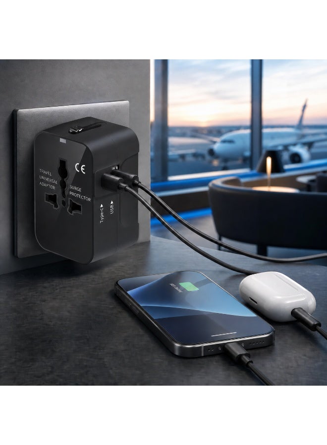 keloray Universal Travel Adapter Worldwide Plug Adaptor with USB-C, International Power Adapter with 1 USB Ports All in One Travel Adaptor Multi USB Wall Charger for European USA UK EU AUS(Type C/G/A/I) - Image 5