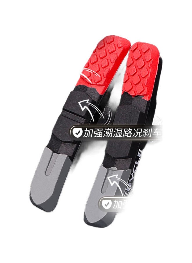 LeBycle Mountain And Road Bicycle Brake Pads, Universal V Brake Clamp, Brake Blocks, Silent Wear-Resistant Rubber Brake Pads, Accessories, Installation Tools, High-Performance Version, 2 Pairs - Image 1