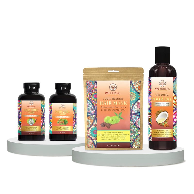 WE HERBAL Hair Care Combo Natural Hair Nourishment Complete Care for Healthy Strong Hair - Image 1