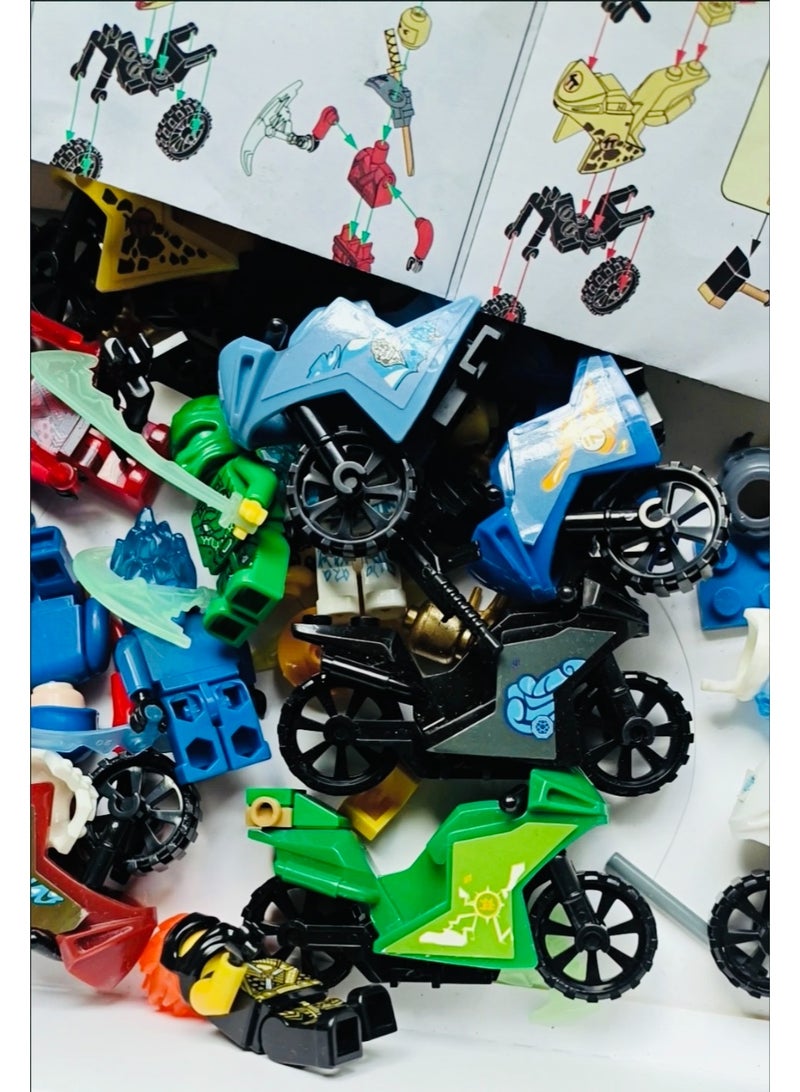 8 Sets of Multicolor Building Bricks with Motorcycles for Boys and Adults  - Image 1