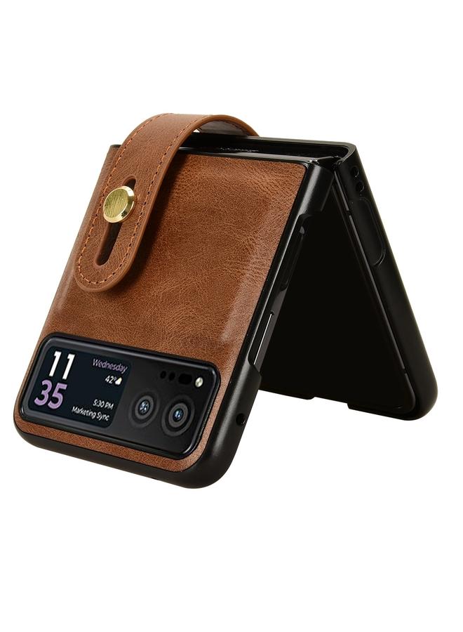 S-TOP Case For Motorola Razr 40 Wristband Leather Back Phone Case - Image 3