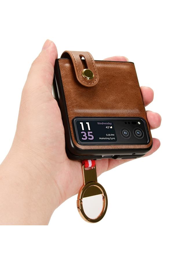 S-TOP Case For Motorola Razr 40 Wristband Leather Back Phone Case - Image 5