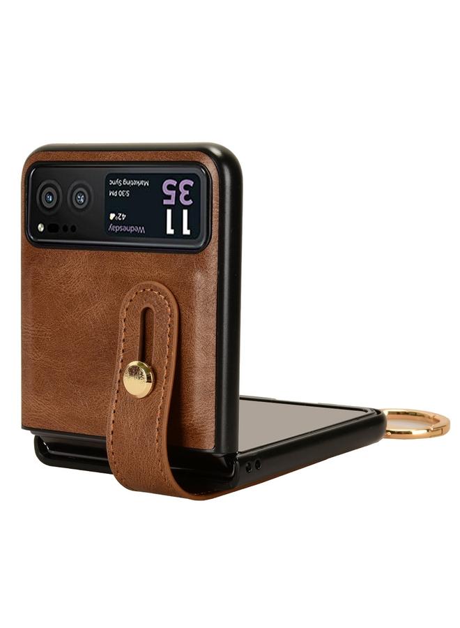 S-TOP Case For Motorola Razr 40 Wristband Leather Back Phone Case - Image 2